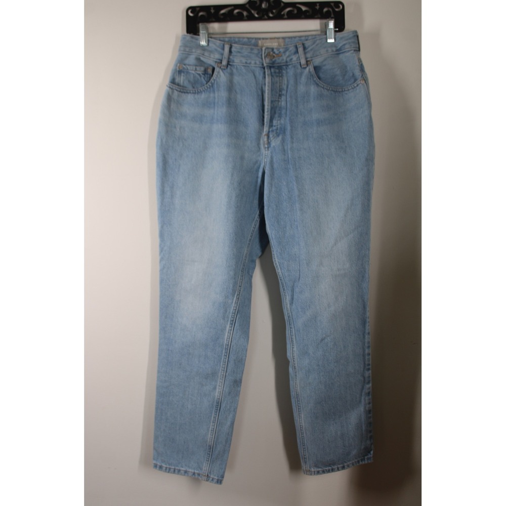 Everlane 31 Light Blue Curvy 90s Cheeky Straight Jeans Organic Cotton Button Fly